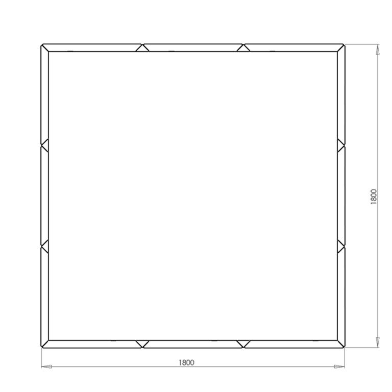 Gepoedercoat staal plantenbak Miami xxl 180 x 180 cm