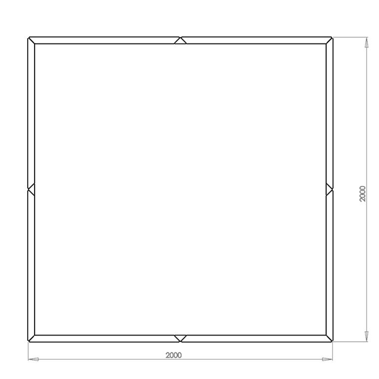 Gepoedercoat staal plantenbak Miami xxl 200 x 200 cm