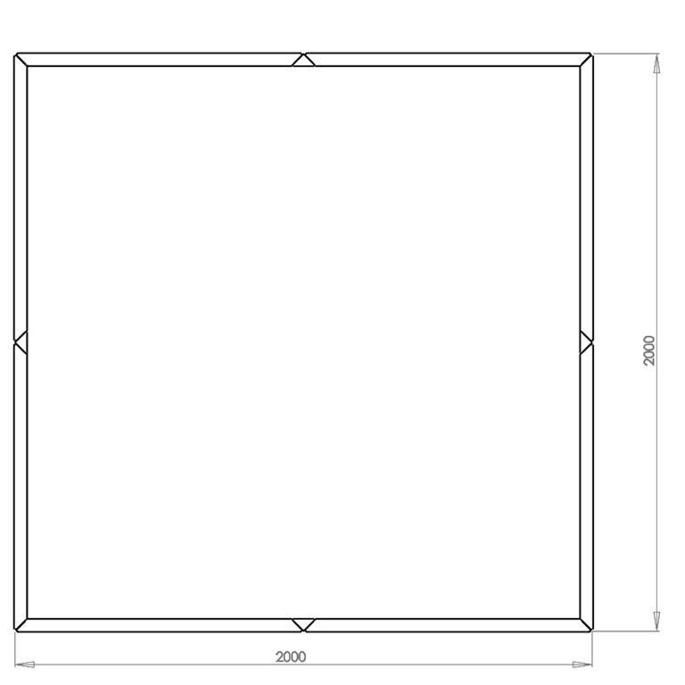 Cortenstaal plantenbak Miami xxl 200 x 200 cm