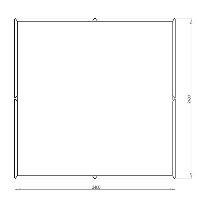 Gepoedercoat staal plantenbak Miami xxl 240 x 240 cm