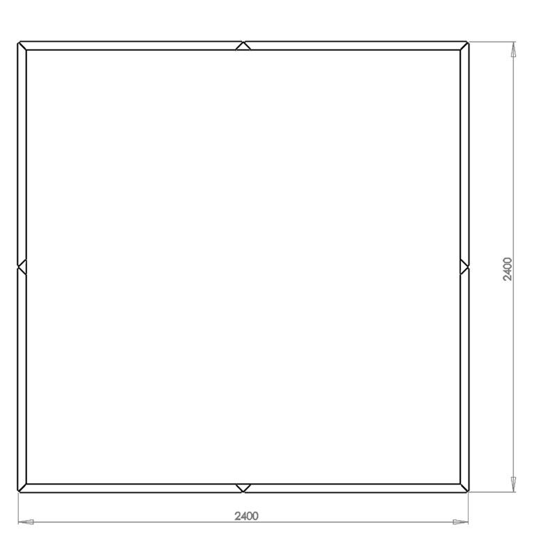 Cortenstaal plantenbak Miami xxl 240 x 240 cm