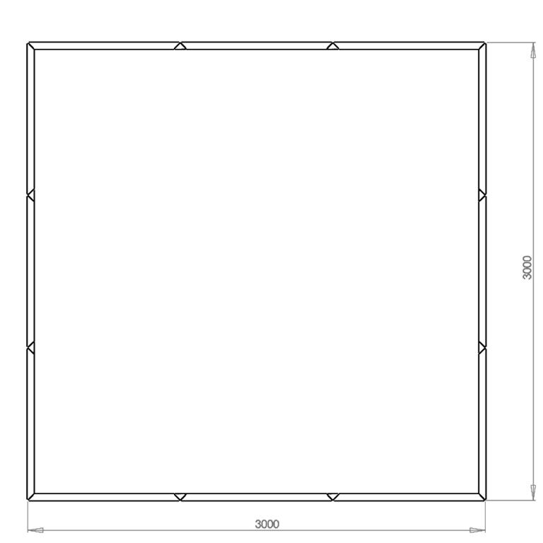 Gepoedercoat staal plantenbak Miami xxl 300 x 300 cm