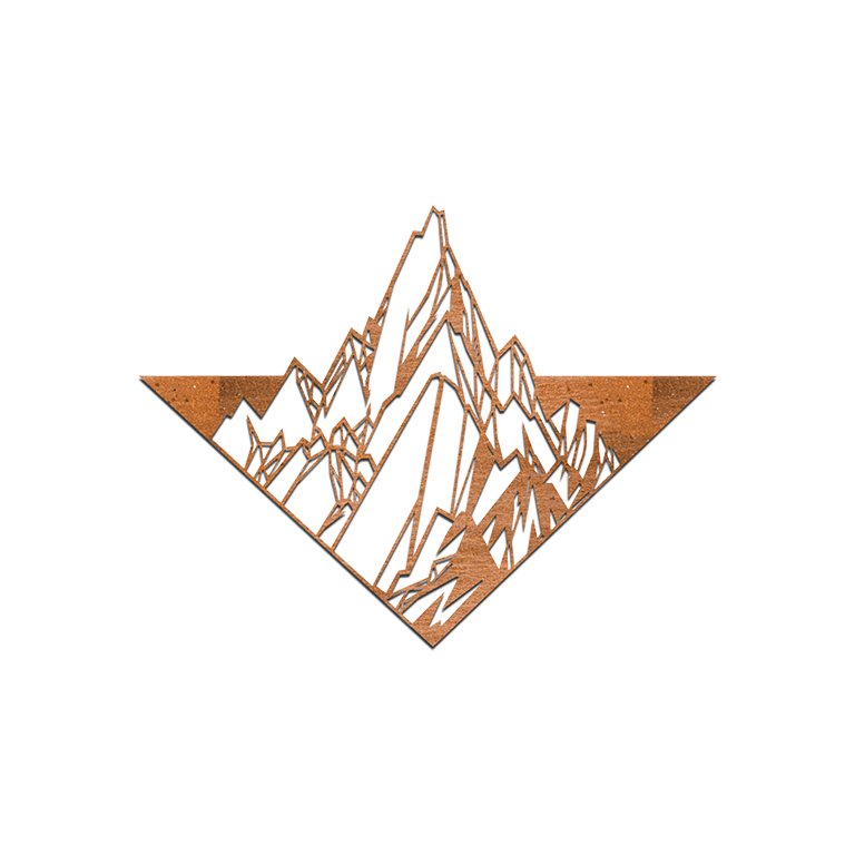 Cortenstaal wanddecoratie Mountain