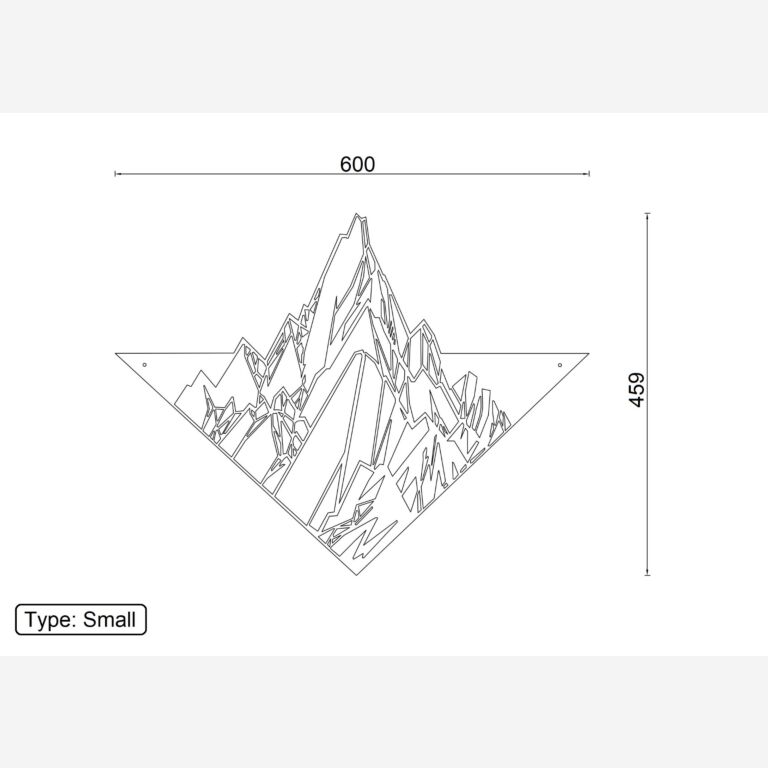 Cortenstaal wanddecoratie Mountain