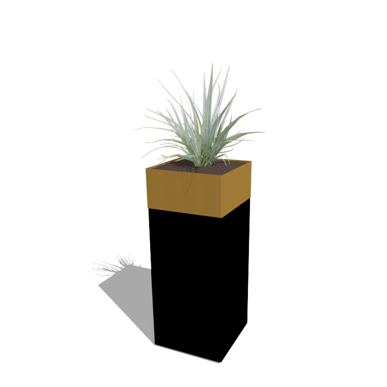 Plantenbak set North Carolina zwart & goud 40 x 40 x 100 cm