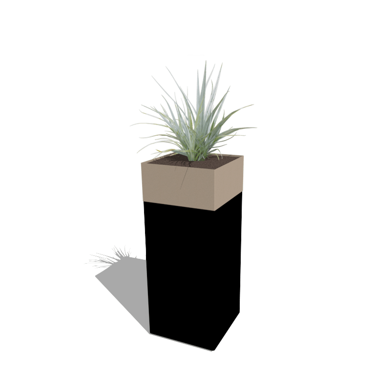 Plantenbak set North Carolina zwart & sand look 40 x 40 x 100 cm