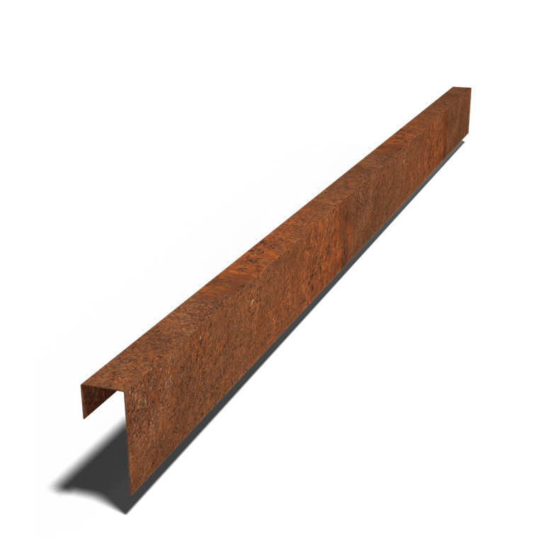 Cortenstaal overzetprofiel 15 x 6 x 5 cm (lengte 240 cm)