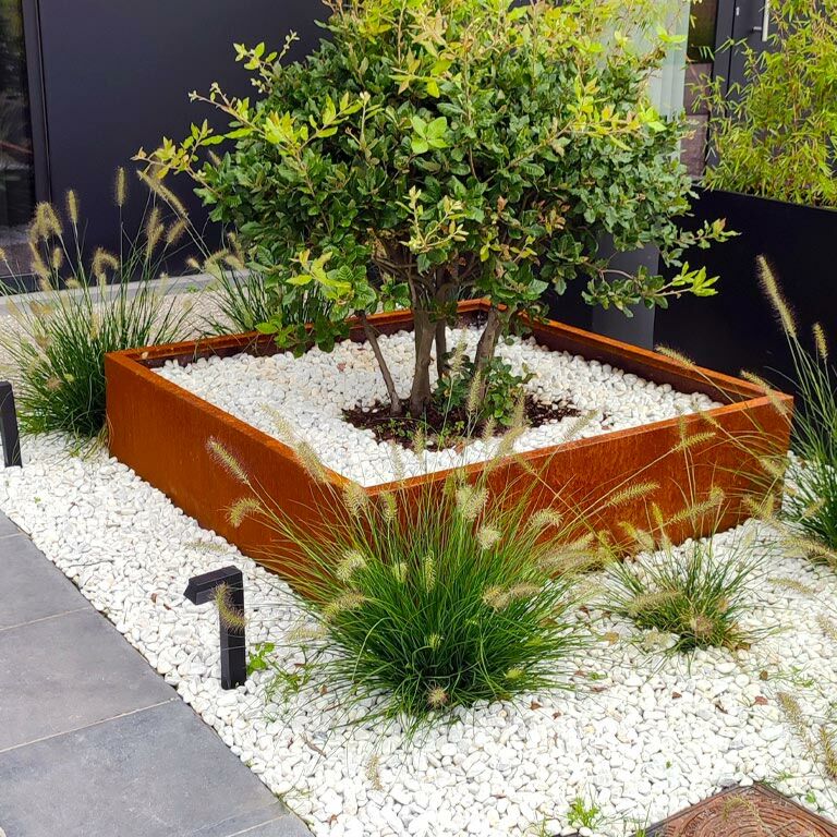 Cortenstaal plantenbak Miami 120 x 120 cm