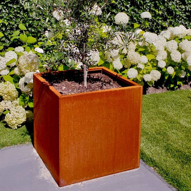 Cortenstaal plantenbak Miami 70 x 70 cm