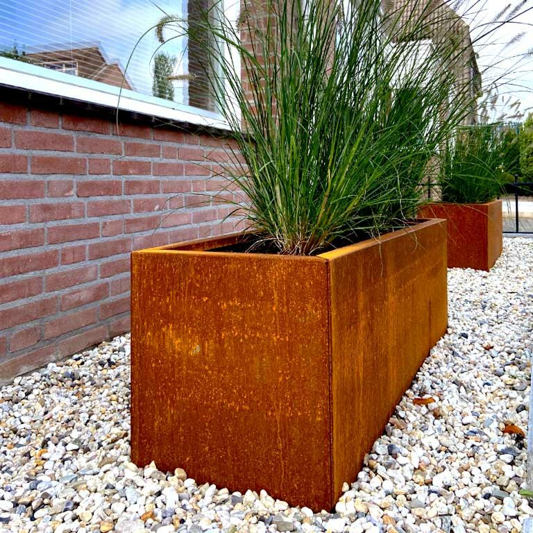Cortenstaal plantenbak Texas 40 x 100 cm