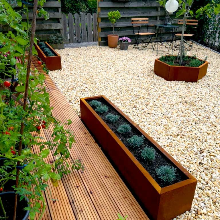 Cortenstaal plantenbak Texas xxl 160 x 30 cm