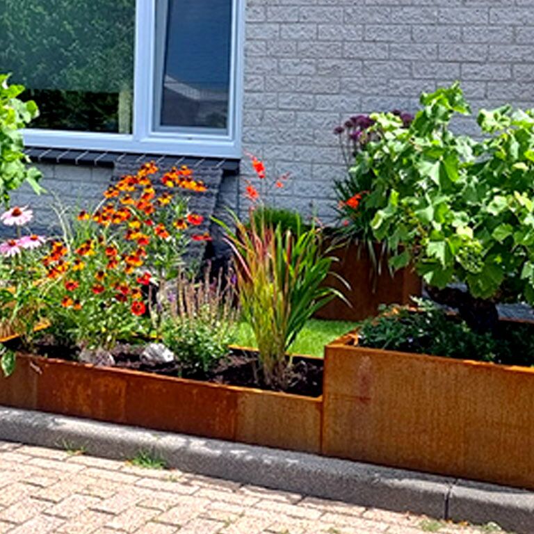 Cortenstaal gelaste plantenbak Montana 80 x 80 x 40 cm