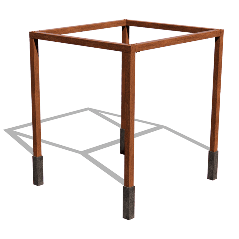 Cortenstaal pergola vierkant opstelling 274 x 250 cm