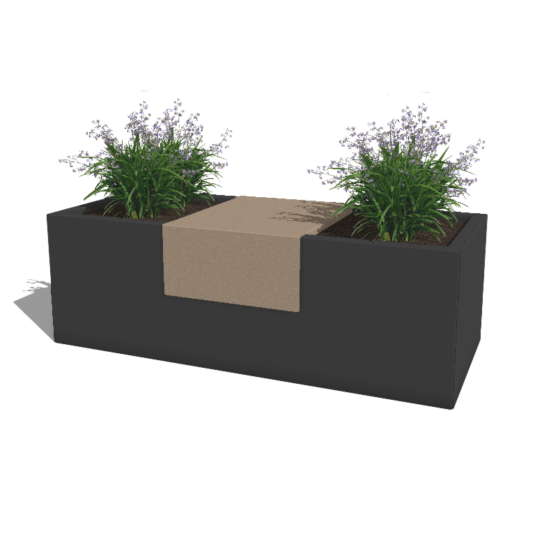 Gepoedercoat staal plantenbak plateau 40 x 51 x 20 cm
