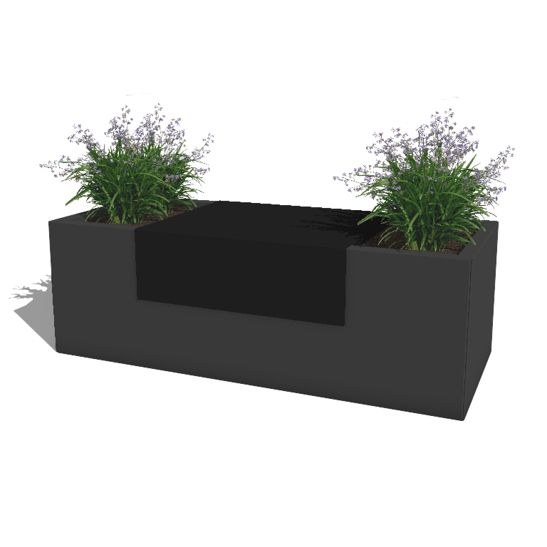 Gepoedercoat staal plantenbak plateau 60 x 51 x 20 cm
