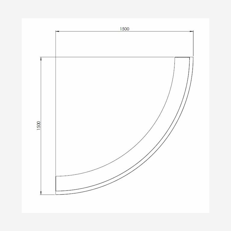 Cortenstaal keerwand buitenbocht 1500x1500mm (hoogte 500mm)