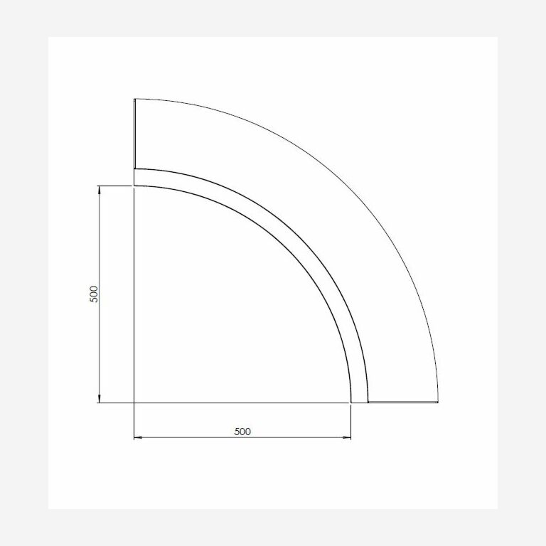 Cortenstaal keerwand binnenbocht 500x500mm (hoogte 400mm)