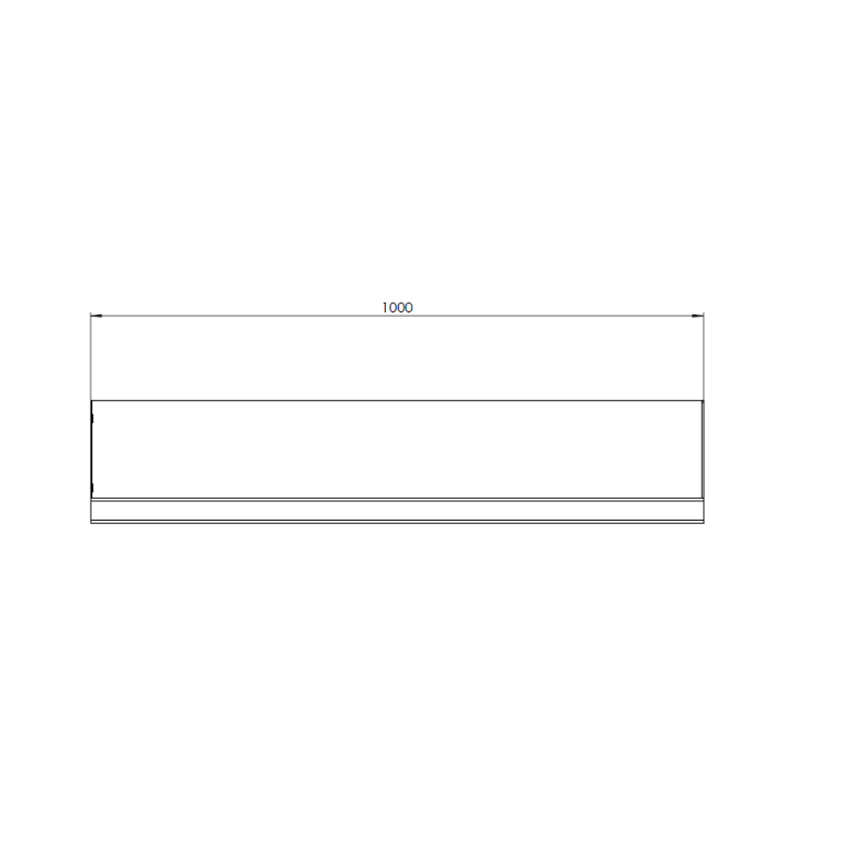 Gepoedercoat staal keerwand recht 1000mm (hoogte 500mm)