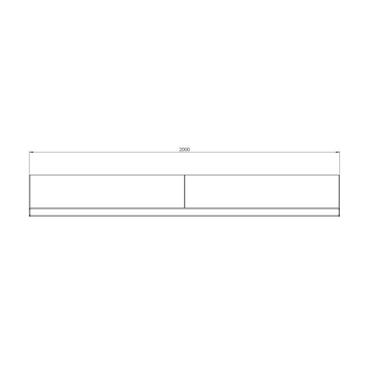 Gepoedercoat staal keerwand recht 2000mm (hoogte 500mm)