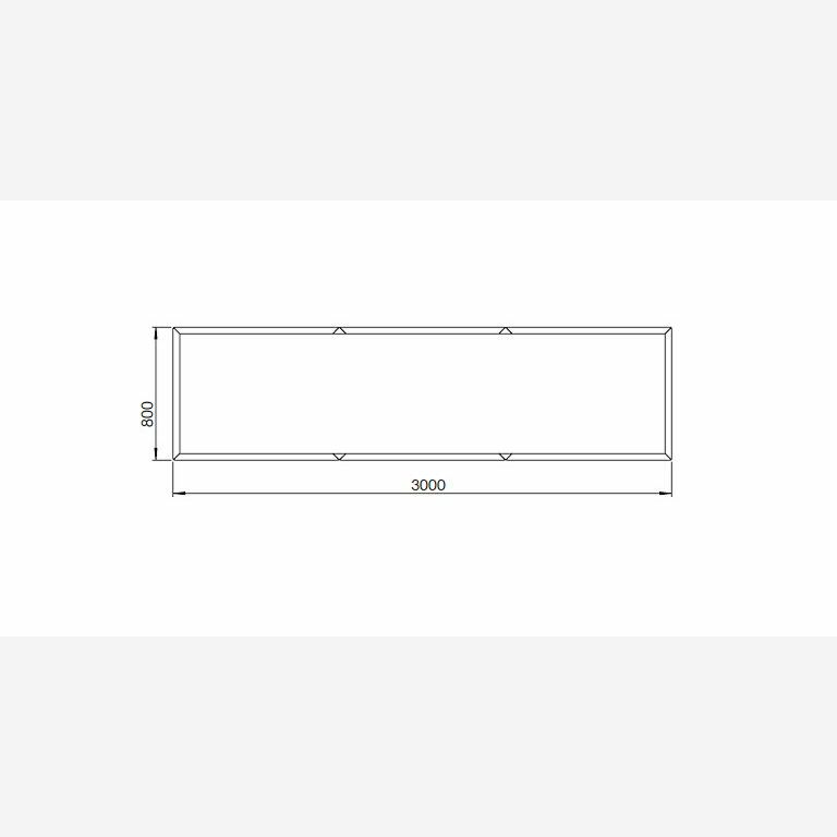 Verzinkt staal plantenbak Texas xxl 3000x800