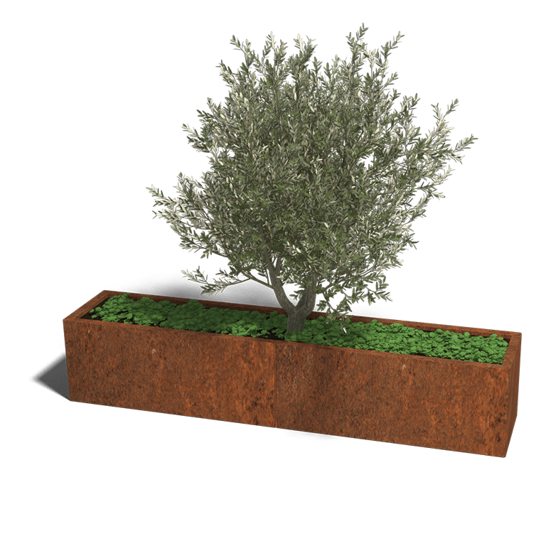 Cortenstaal plantenbak Texas xxl 200 x 40 cm