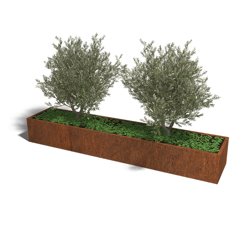 Cortenstaal plantenbak Texas xxl 300 x 60 cm