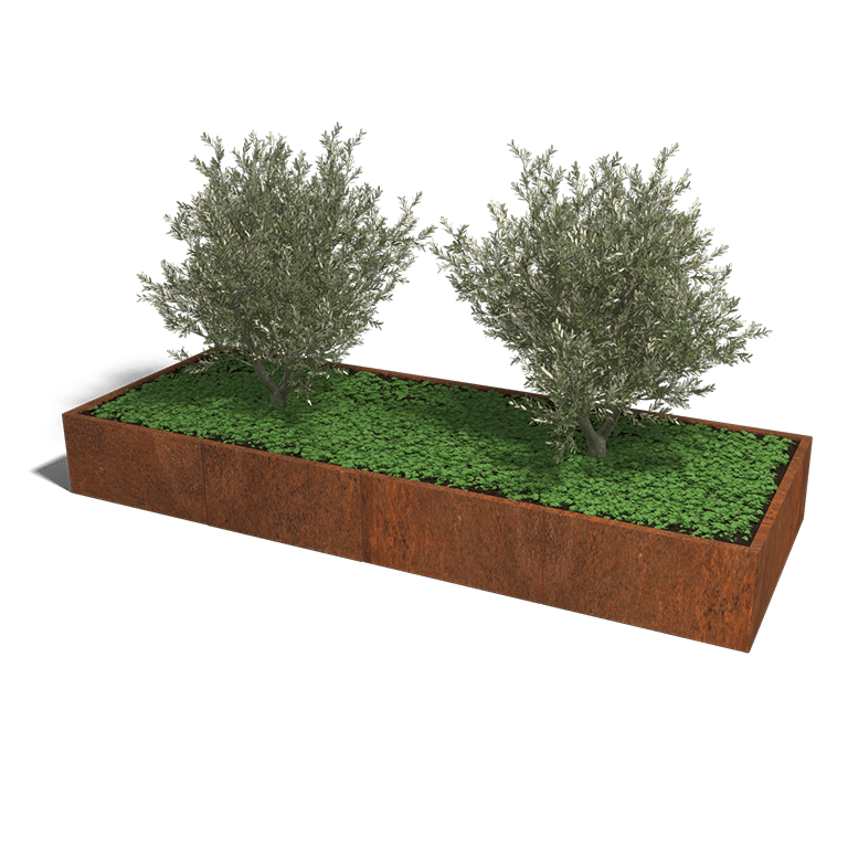 Cortenstaal plantenbak Texas xxl 320 x 120 cm