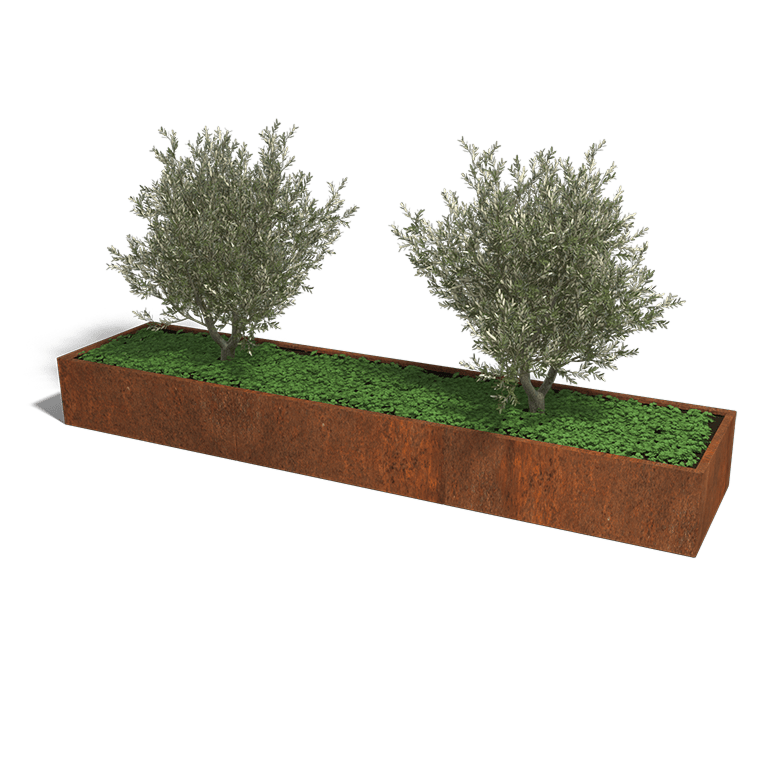Cortenstaal plantenbak Texas xxl 360 x 80 cm