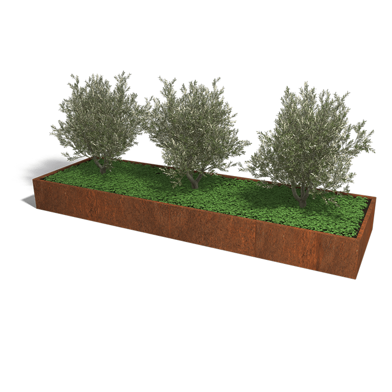 Cortenstaal plantenbak Texas xxl 400 x 120 cm