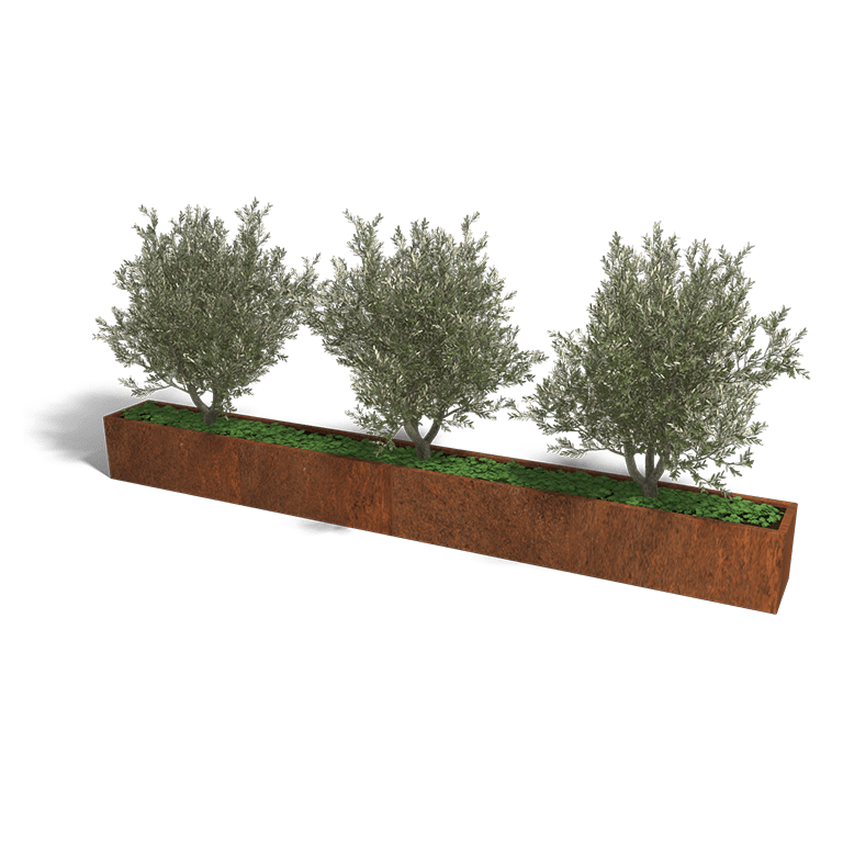 Cortenstaal plantenbak Texas xxl 400 x 40 cm