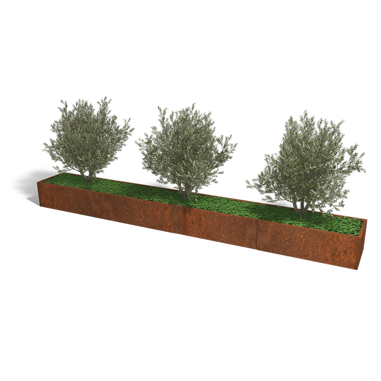 Cortenstaal plantenbak Texas xxl 480 x 60 cm