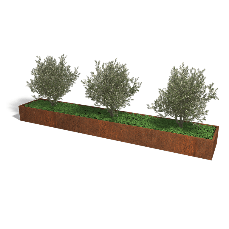 Cortenstaal plantenbak Texas xxl 480 x 80 cm
