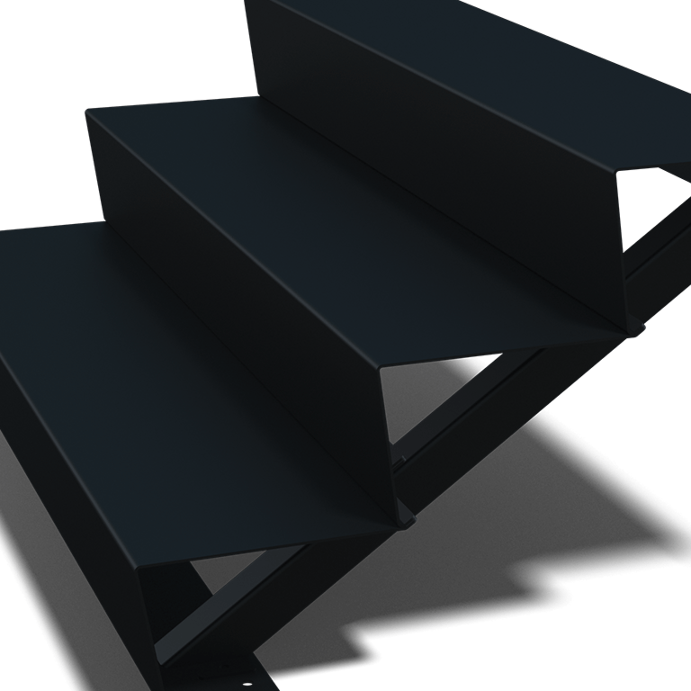 Zwarte trap New York 3-trede (breedte 1200mm)