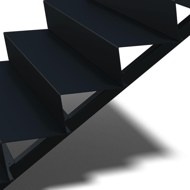 Zwarte trap New York 5-trede (breedte 1200mm)