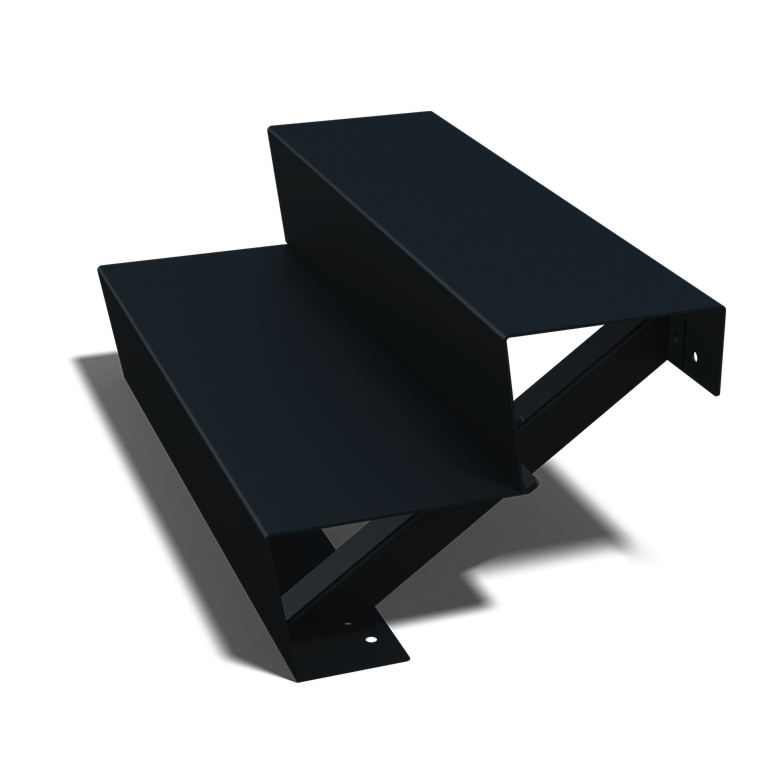 Zwarte trap New York 2-trede (breedte 80 cm)
