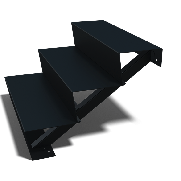 Zwarte trap New York 3-trede (breedte 1200mm)
