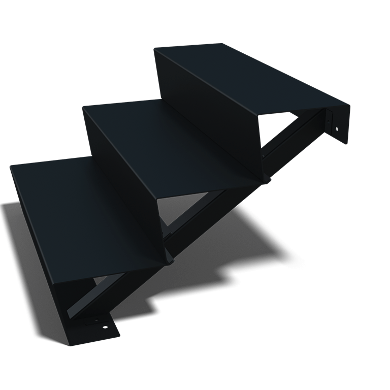Zwarte trap New York 3-trede (breedte 100 cm)