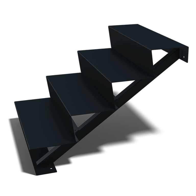Zwarte trap New York 4-trede (breedte 80 cm)