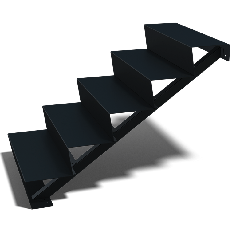 Zwarte trap New York 5-trede (breedte 1200mm)