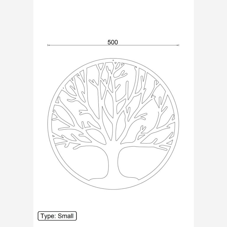 Metalen wanddecoratie Tree