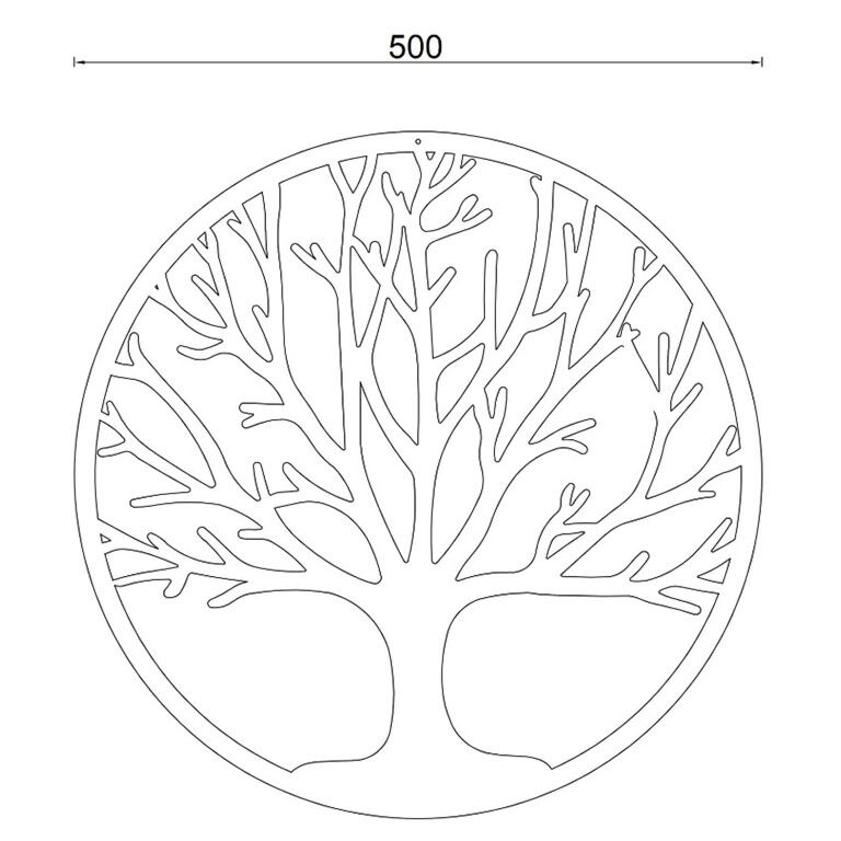 Cortenstaal wanddecoratie Boom