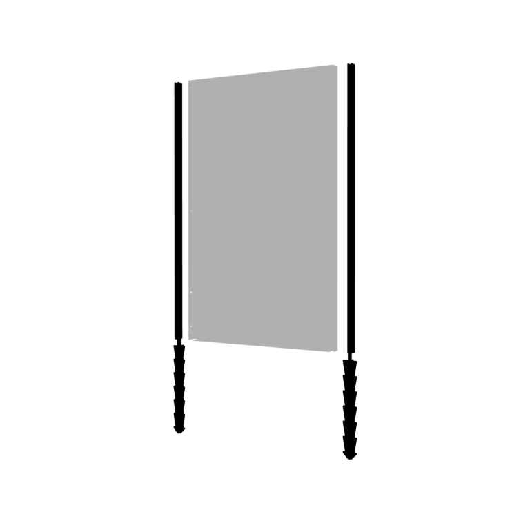 Gepoedercoat staal staander recht met grondpin 190 x 6 x 3 cm