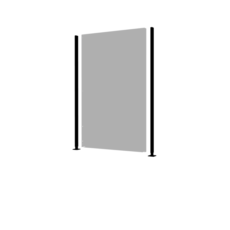 Gepoedercoat staal staander recht met vlakke voet 190 x 6 x 3 cm