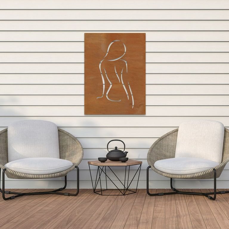 Cortenstaal wanddecoratie Woman