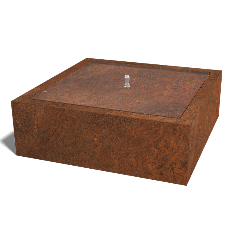 Cortenstaal watertafel 1200x1200x400