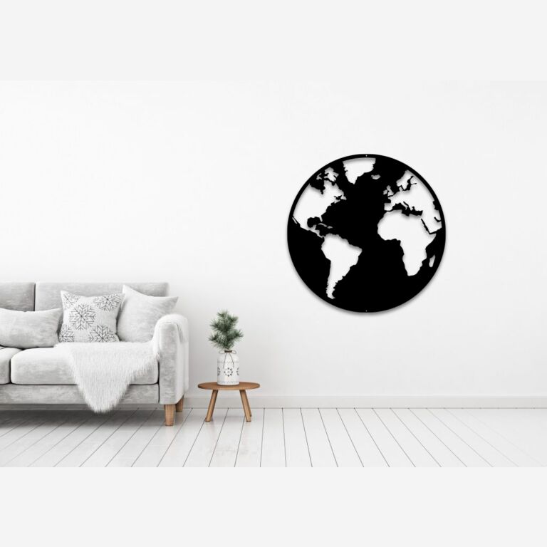 Metalen wanddecoratie Globe