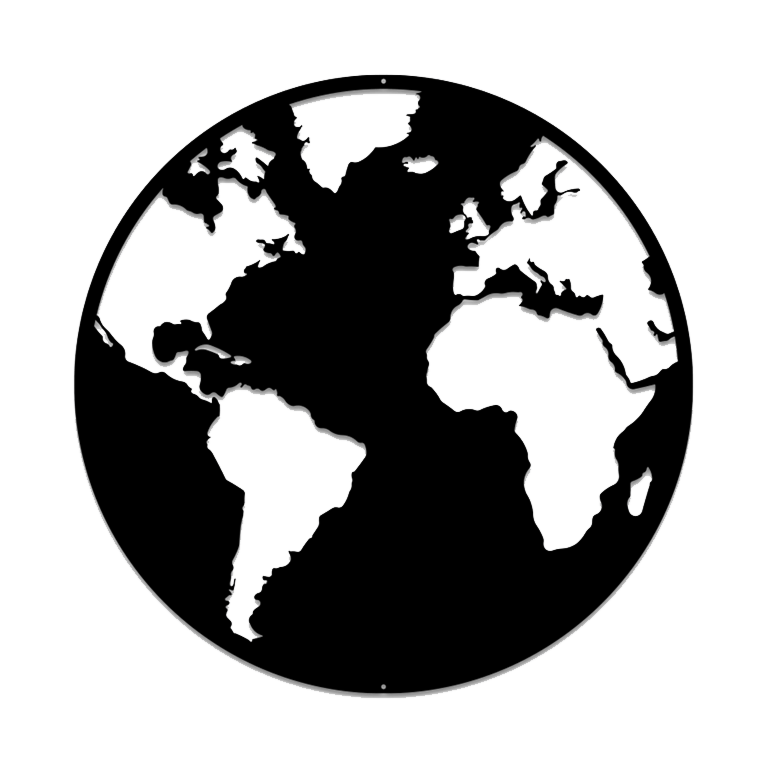 Metalen wanddecoratie Globe