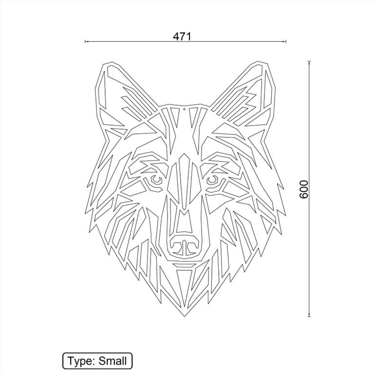 Cortenstaal wanddecoratie Wolf 1.0