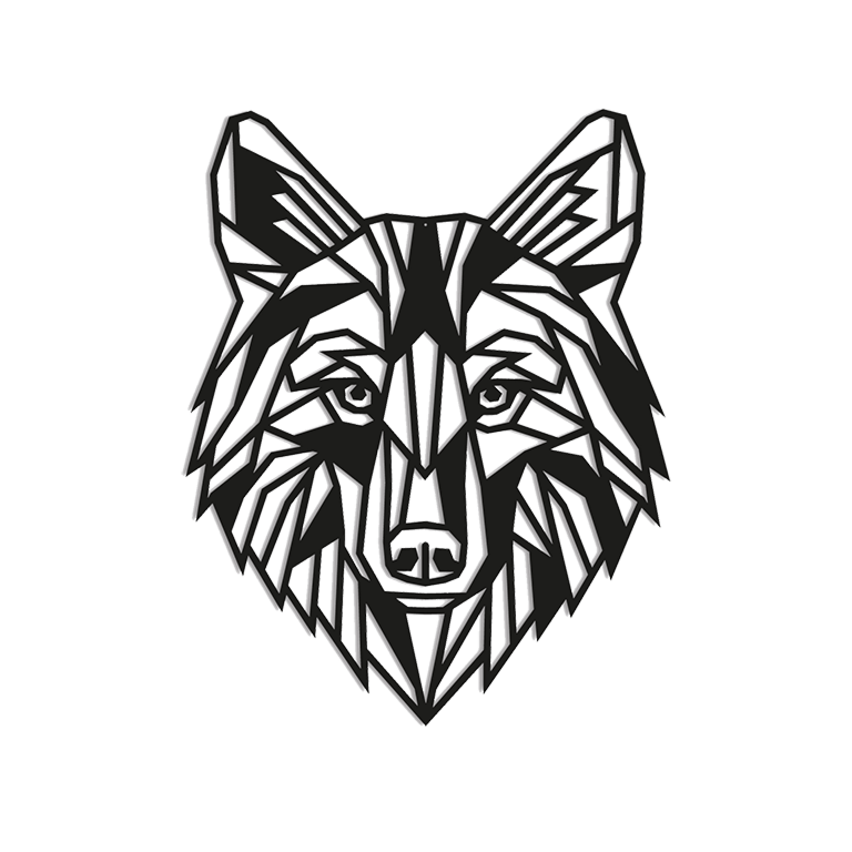 Metalen wanddecoratie Wolf 1.0