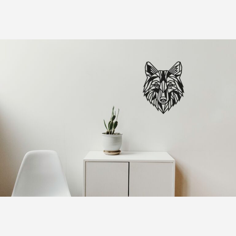 Metalen wanddecoratie Wolf 1.0